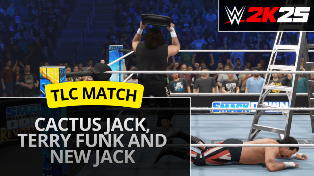 WWE 2K25 TLC match – Cactus Jack vs Terry Funk vs New Jack