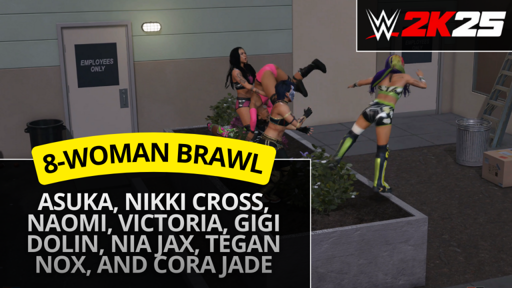 WWE 2K25 8-woman brawl – Asuka vs Nikki Cross vs Naomi vs Victoria vs Gigi Dolin