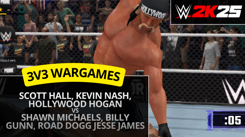 WWE 2K25 3v3 team match – New World Order (Scott Hall, Kevin Nash & Hulk Hogan) vs Degeneration X (Shawn Michaels, Billy Gunn & Road Dogg)