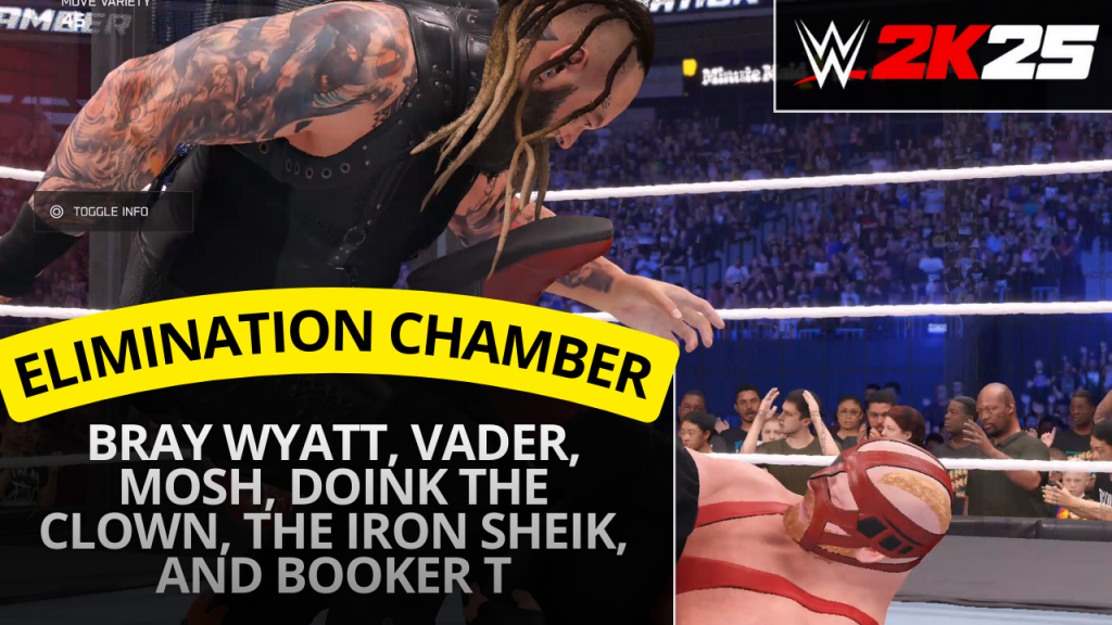 WWE 2K25 6-man Elimination Chamber match – Bray Wyatt vs Vader vs Booker T and three others