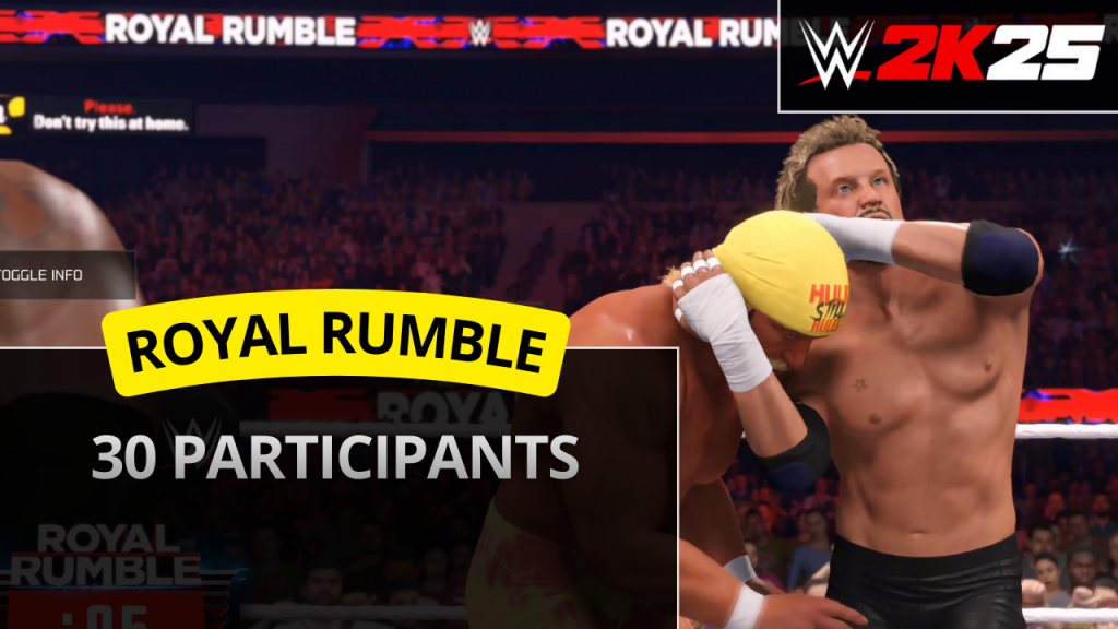 WWE 2K25 30 Man Royal Rumble match simulation number five
