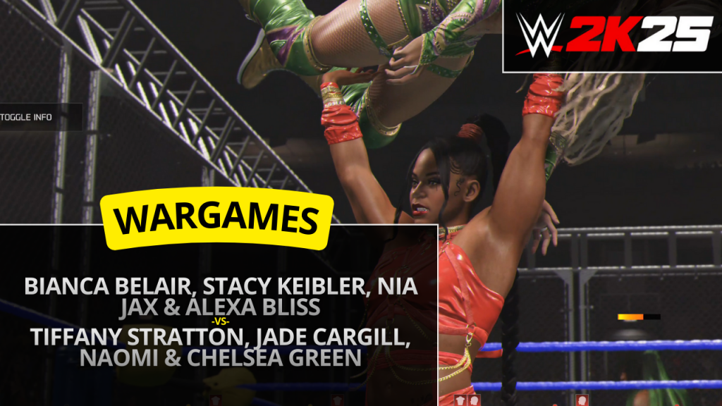 WWE 2K25 WarGames match – Bianca Belair, Stacy Keibler, Nia Jax & Alexa Bliss vs Tiffany Stratton, Jade Cargill, Naomi & a fourth competitor