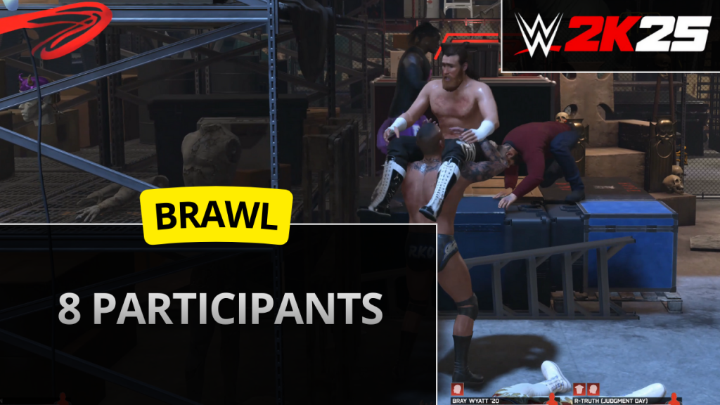 WWE 2K25 8-man brawl match (#1) – featured competitors in an 8-way brawl